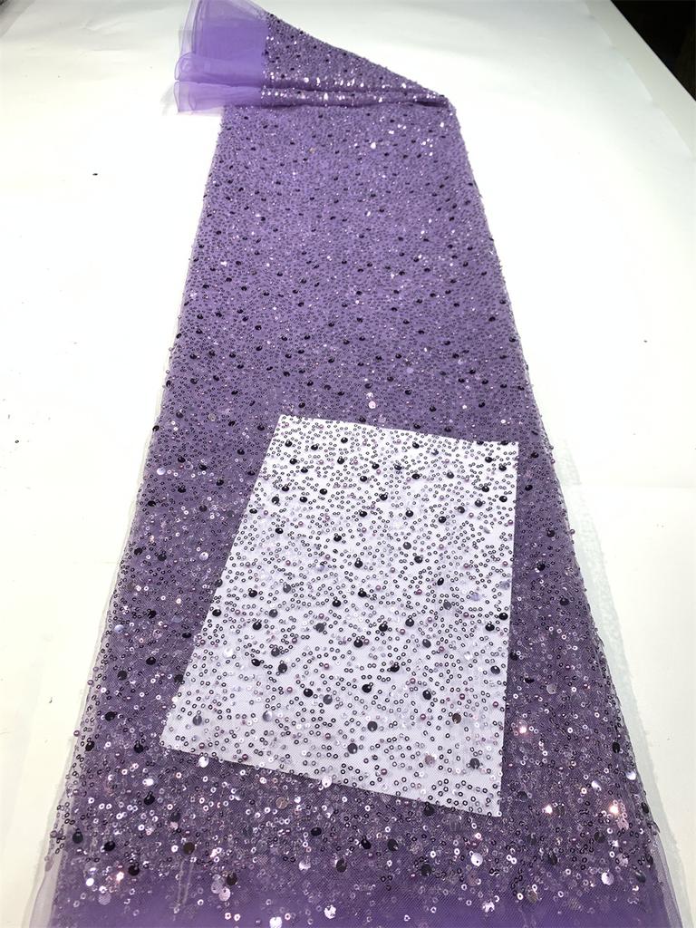 Роскошное французское сетчатое кружево с бисером Ткань 2025 Высокое качество Африканское Нигерийское Кружево с пайетками Кружево для женских свадебных платьев для вечеринок Шитье