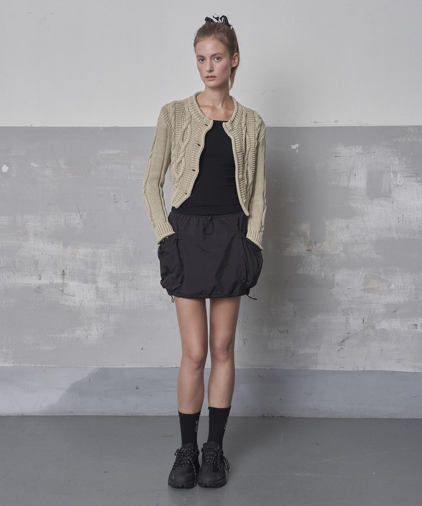 GROVE Grvr Sports_Frill Banding Skirt_Black
