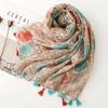 Four Seasons Женский Дорожный Солнцезащитный Шарф Художественные Аксессуары Фотография Балийская Пряжа Цветочная Шаль Растения Цветы