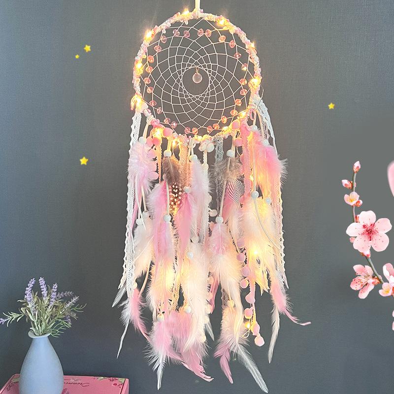 Dream Catcher Handmade Wind Chime Creative Feather Living Room Bedroom Wall Hanging Ornaments Birthday Gifts Home Decoration