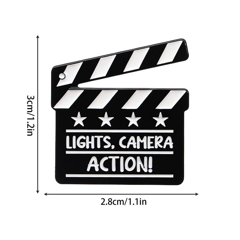 Кинозначки Креативный значок с хлопушкой для киносцены Вы главный герой Хлопушка Сплав Брошь Сумка Лацканный значок Подарки