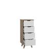 4-drawer Chest of Drawers - In Particle Board - Oak and White Decor - Contemporary - L 45 X D 42 X H 108 Cm