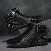 Men's Boots Large Size Fashion Zippered Slip-on Men's Shoes Upper Octopus Mid-top Rubber Sole Handmade Outdoor Boot Casual Walking Shoes