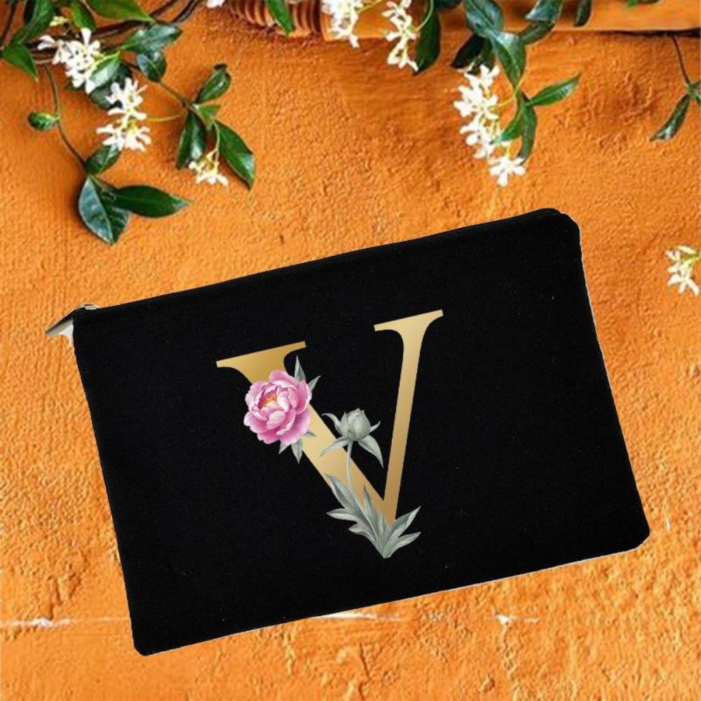 Косметички для подружки невесты с цветочным принтом алфавита, косметичка для свадебной вечеринки, косметичка, необходимые женские сумки-тоут, свадебные подарки