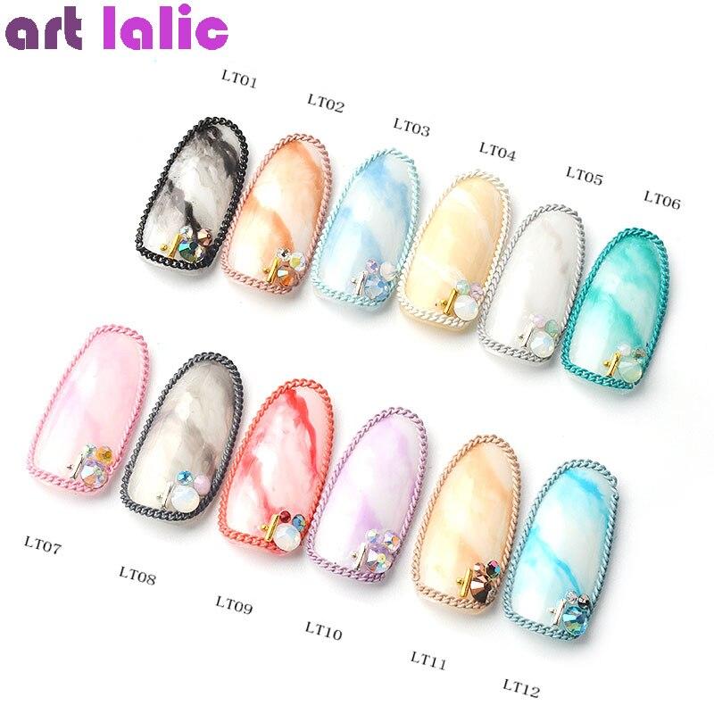 Ultra-Fine Nail Art Chain Metal Chain Zipper Nail Jewelry Nail Art Decoration 12 Colors