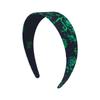 RACOHA Массивная шелковая повязка для волос_Зеленый узор