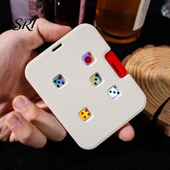Press Button Dice Portable Card Card-Type Roller Mechanical Clicker Toy Quiet Family Night Casino Themed Party Board Game Prop Card-type