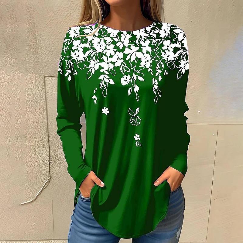 Women's 3d Print Autumn Long Sleeve Tops Women's T-Shirt O-Neck Oversized Ladies Clothin