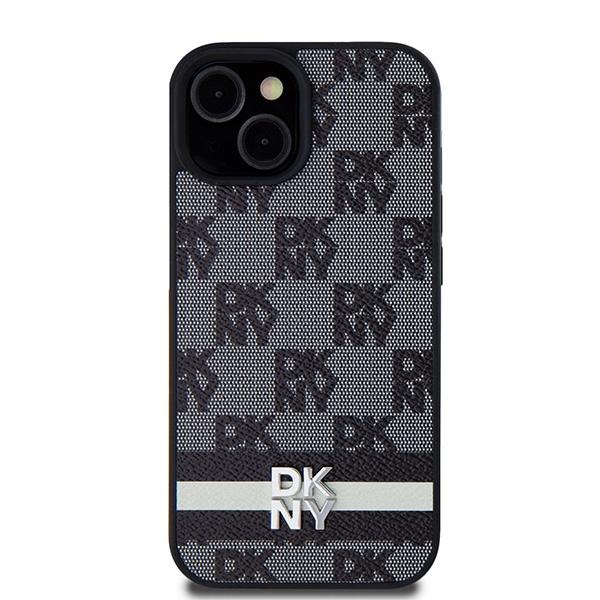 Dkny Dkhcp14Spcptssk Iphone 14 / 15 / 136.1 Czarny/Black Hardcase Leather Checkered Mono Pattern & Printed Stripes