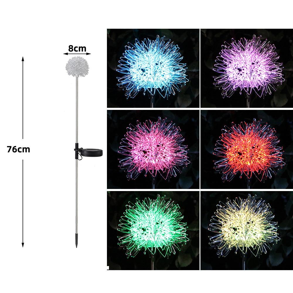 1 шт., солнечный алюминиевый шелковый шар, светильник одуванчика, уличный водонепроницаемый светильник для газона, украшение сада, атмосферный светильник для сада