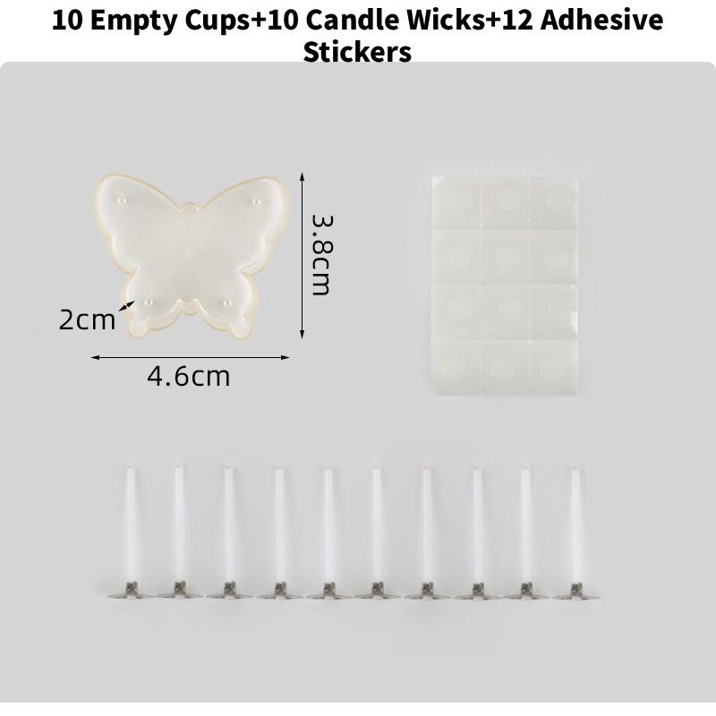 10 шт. Формочки для чайных свечей в форме сердца, фитили, прозрачные, любовь, восковые баночки, баночки для изготовления