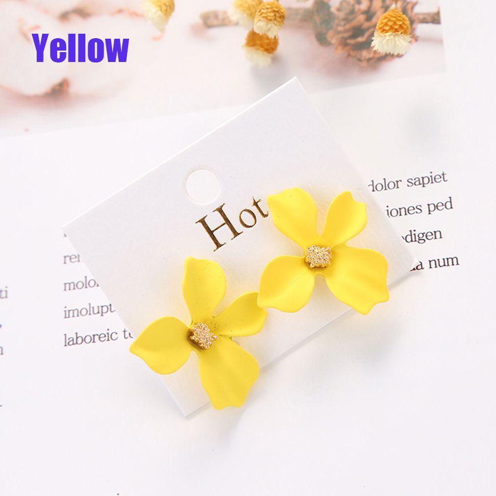 Wedding Ear Hook Petal Stud Earrings Bohemia Spray Paint Ear Stud Dangle Flower Earrings Ear Studs
