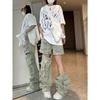 Harajuku Vintage High Waist Loose Jeans Pockets Patchwork Sexy Брюки женские Y2K Wide Leg Baggy High Street Style Denim Брюки