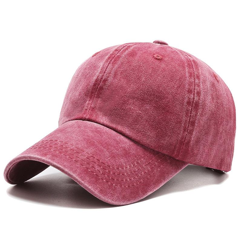 2021 New Men's Baseball Cap Washed Cap Light Plate Couple Hat Solid Color Spring and Autumn Hat Korean Version