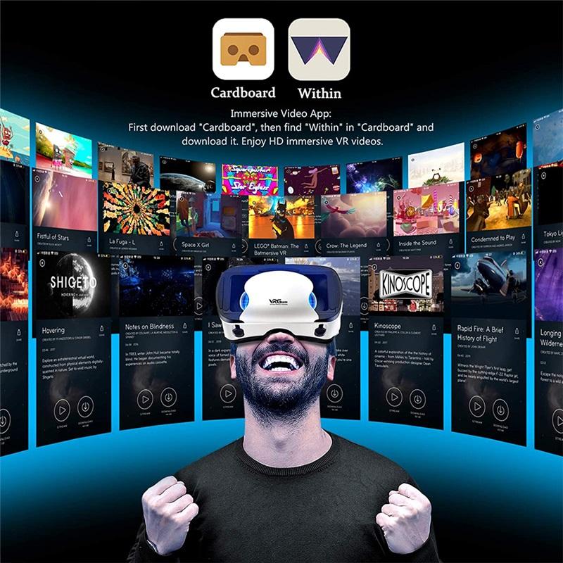 VR Очки Виртуальной Реальности Shinecon VR Очки Стерео Шлем Гарнитура С Пультом Дистанционного Управления 3D Виртуальный Мир Для IOS Android Новые