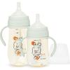 Little Bobdog Infant PPSU Baby Side Straw Cup Twin Pack 180ml + 270ml Set, Mint, 1 Set