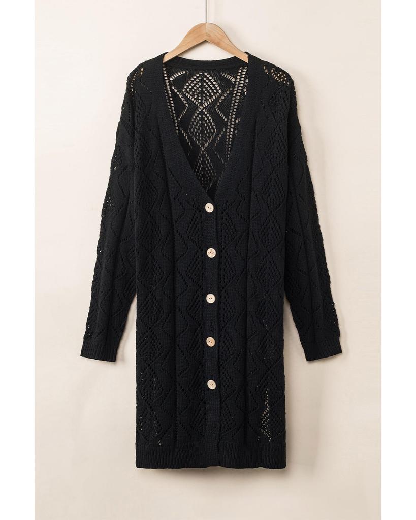 Azura Exchange Кардиган с ажурной вязкой