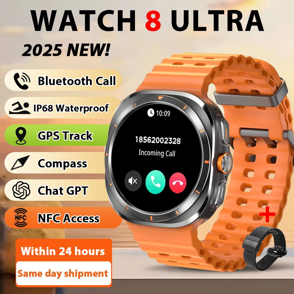2025 Новые Умные Часы Watch8 Ultra Классические NFC Мониторинг Здоровья Bluetooth Звонки 3ATM Водонепроницаемые HD Умные Часы Для IOS Android