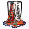 90cm Neck Scarf Satin Women Decorated Floral Print Shawl Square Scarves Fashion Accessories
