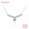 Lindon S925 из стерлингового серебра с муассанитом, роскошное индивидуальное ожерелье с подвеской, женское классическое ожерелье Tide Sugar, полное дикой цепочки на ключицы