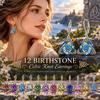 1 Pair 12 Birthstone Option Celtic Knot Earrings Stainless Steel Pendant Earrings  Daily Wear
