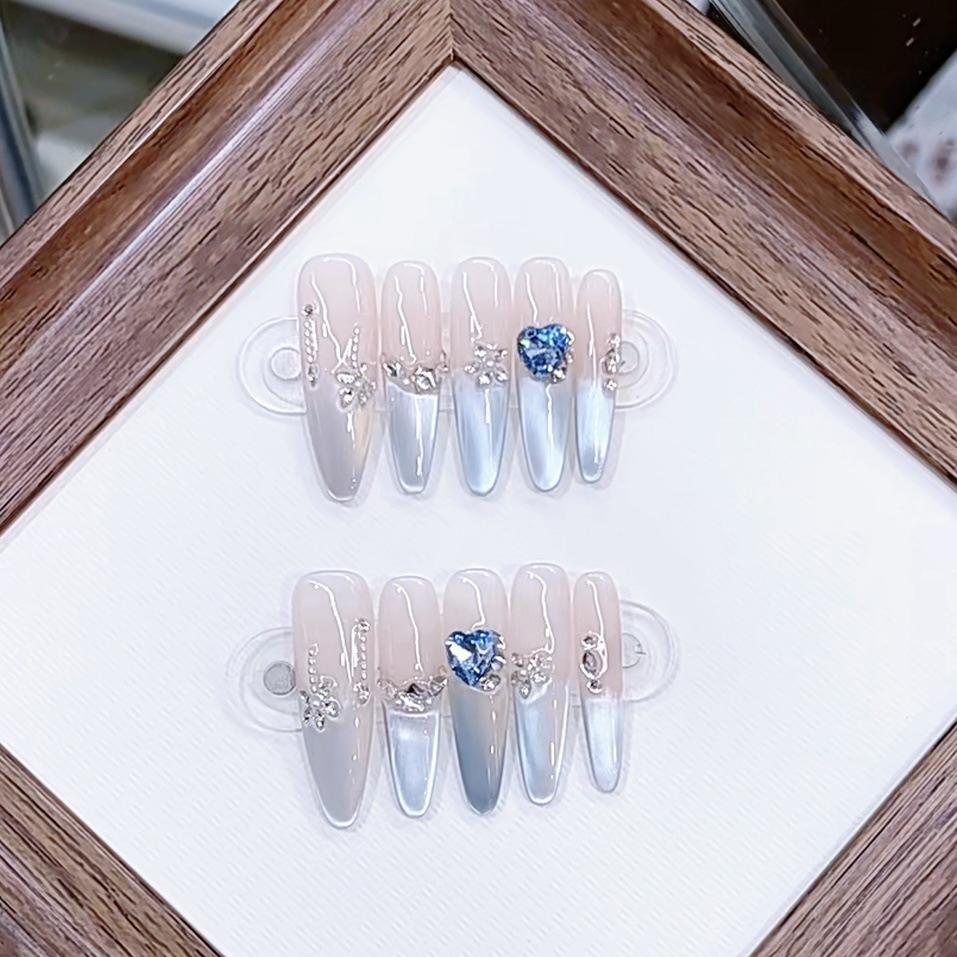 Handmade Phototherapy Wear Armor Blueberry Jam Long Thin Dog High-end Cat Eye Style New Manicure Sticker