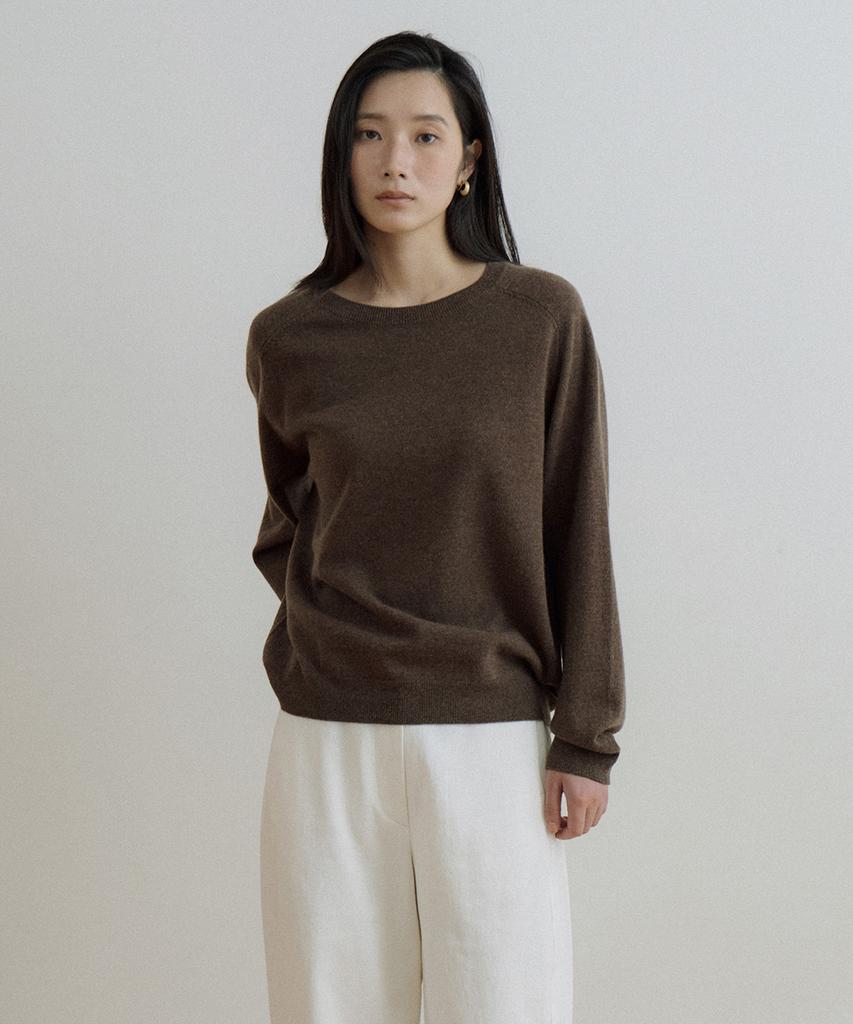 LINGSEOUL Wool Raglan Knit-Brown