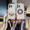 Lanyard Shockproof Clear Magnetic Case for iPhone 16 15 11 13 12 14 Pro Max Plus XSMAX XR 8 7 Samsung S22 S23 S24 Ultra Plus FE A15 A55 A14 A54 A53