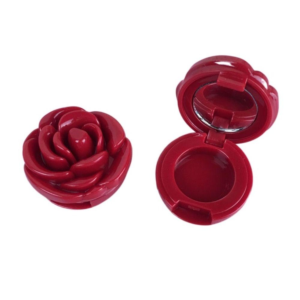 3D Роза Косметический Контейнер для Бальзама для Губ Маленькое Зеркальце Пустой Многоразовый Горшочек для Теней для Век Женщины