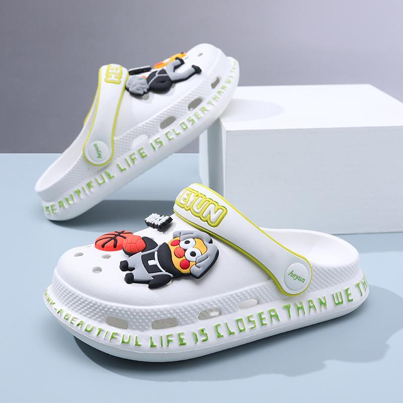 Удобные Дышащие Летние Мультяшные Клоги для Девочек и Мальчиков для Игр в Помещении и на Открытом Воздухе