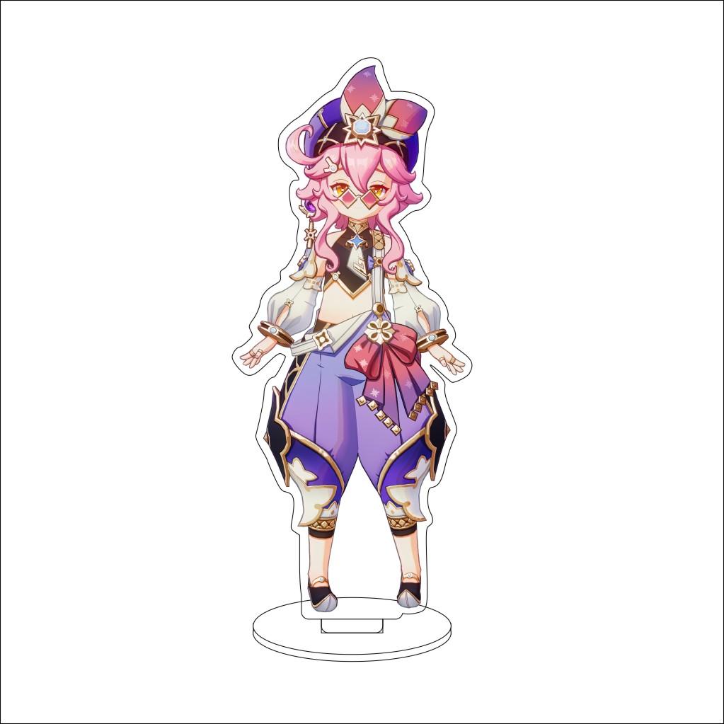 16CM Anime Genshin Impact Cosplay Acrylic Stand Ornaments Aether/Lumine/Paimon/Asmoday/Ronova  Figure Stand Halloween Gift