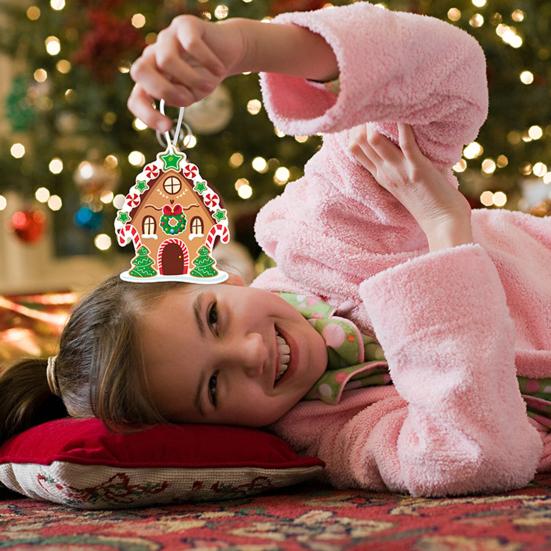 24Pcs DIY Christmas Tree Craft Kit for Kids Art Making Craft with Stickers Make Your Own Christmas Bookmark Xmas Party Favors for Game Activities