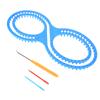 Knitting Loom 8 Shape Plastic Blue Loom Kit with Crochet Suture Needles for DIY Blanket Socks Scarf