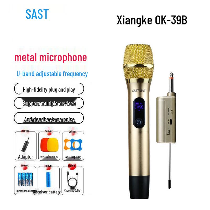Беспроводной микрофон Xiangke OK-92 для караоке, пения на улице, домашнего KTV и конференц-залов