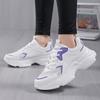 Женские кроссовки на платформе с дышащей сеткой, нескользящие повседневные удобные кроссовки на шнуровке, женские массивные кроссовки