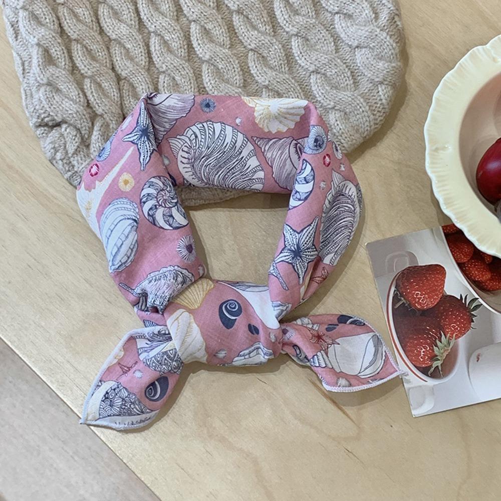 Солнцезащитные шарфы с цветочным принтом, шейный платок, шелковый шарф с принтом, модный маленький квадратный шарф, женский