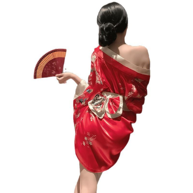 Смешное кимоно сексуальная гейша ойран пижама ночная рубашка ниндзя ципао