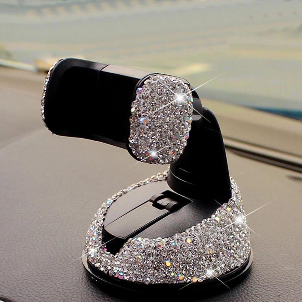 Windshield Phone Holder Crystal Phone Holder Crystal Rhinestones Dashboard Mounts Car Phone Holder