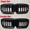 Car Grille Single / Double Slat Car Front Bumper Grilles For BMW X1 U11 iX1 M Sport 2022-2024 Racing Grill Bodykits Tuning Black