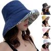 Wide Brim Cotton Summer Hat Women Packable Reversible Floral Bucket Hat UV Sun Protection Wide Brim Summer Beach Cap Double Sided Floppy Sun Hats