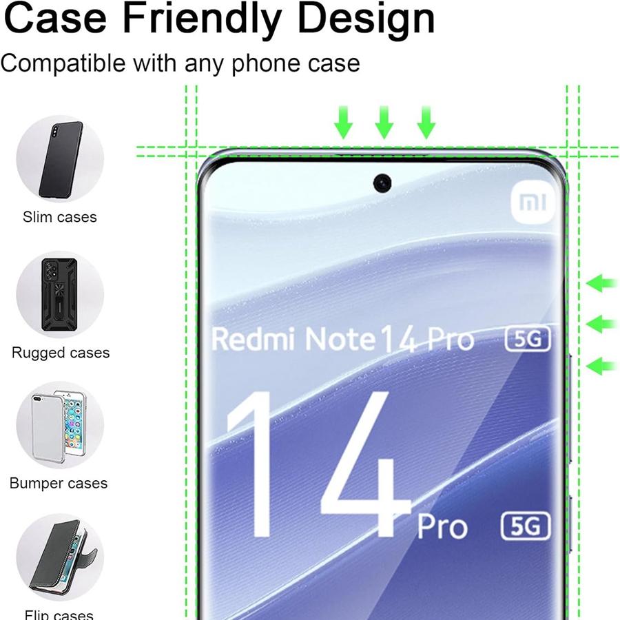 4 шт. [2+2] Защитная пленка для изогнутого экрана + Защитная пленка для стеклянного объектива Redmi Note 14 Pro 4G 5G Для Xiaomi POCO X7 Note 13 14 Pro+ 5G Защитное стекло для экрана