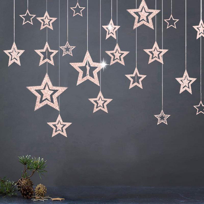 7pcs/lot Twinkle Star Paper Pendant Garland Ornaments Christmas Decorations for Home New Year Natal Noel Decor Navidad 2020