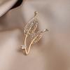 Elegant Leaf Brooch High-end Women's Versatile Diamond-encrusted Brooch High-end and Light Luxury Brooch Accessory