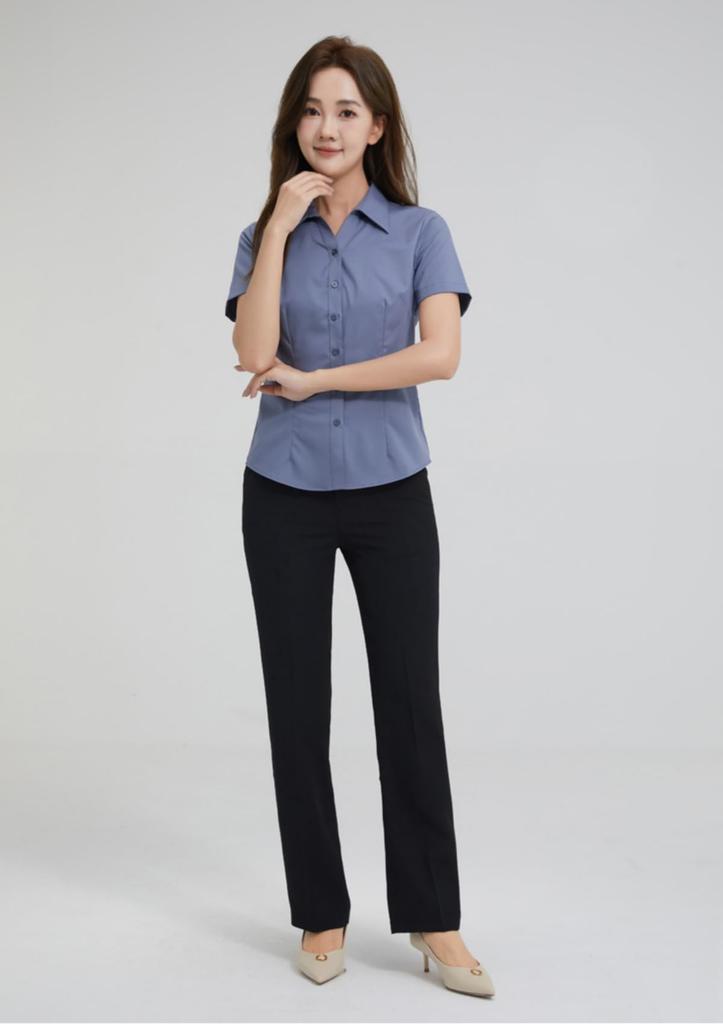 Shirt Blouse Striped Short Sleeve Bamboo Fiber No Iron Office Casual Fashion Business Commuting Everyday Highly Breathable Spring Summer Autumn