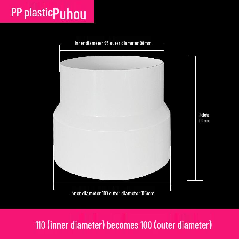 Air System Duct Fan Adapter: Large to Small Soft PVC Connection, 100 to 75
