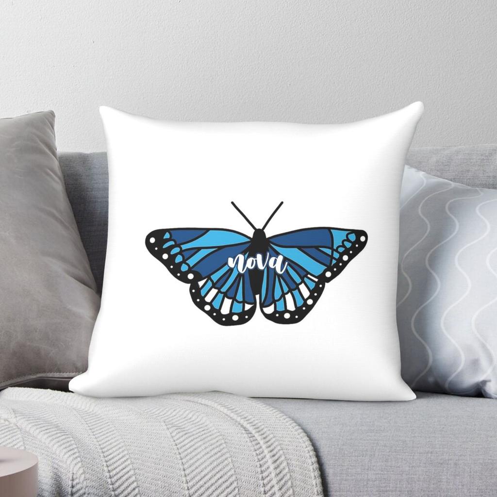 Villanova University Butterfly Square Pillowcase Polyester Linen Velvet Pattern Decor Pillow Home Cushion Cover Wholesale