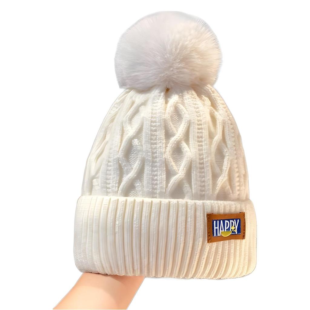 Women's Winter Thickened Knit Beanie - Warm, Solid Color, Sweet Style, Maternity-Friendly Hat