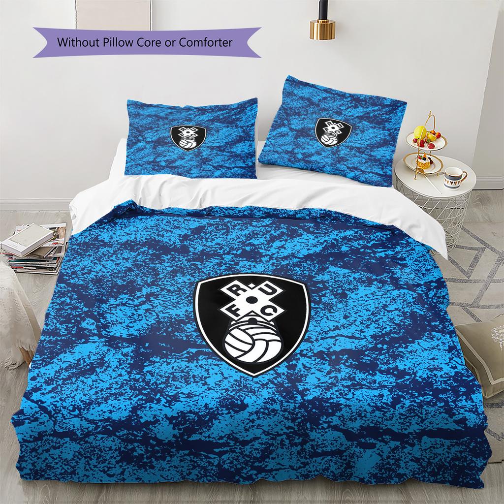 Rotherham United F.C. Pattern Bedding Quilt Set Home Decoration Gift (1 * duvet cover + 2 * pillowcase without core)