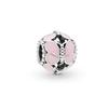 Pink Butterfly Cherry Blossom Flower Caterpillar Charm Enamel Bead fit Original Silver Bracelet Jewelry Accessories for Women