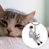 Cat Keychain Bag Pendant Unique Pet Memorial Gift Lightweight Versatile for Kids Adults Hair